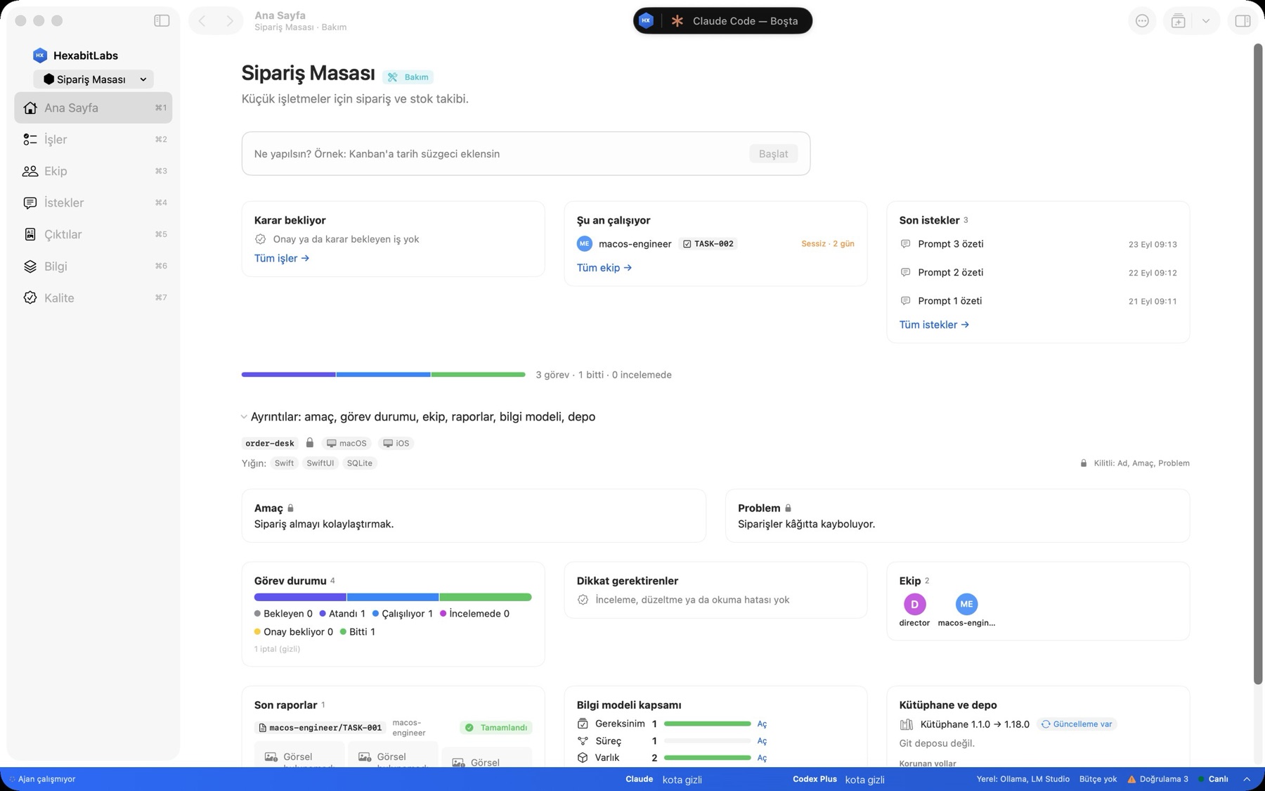 HexabitLabs Studio proje ana sayfası